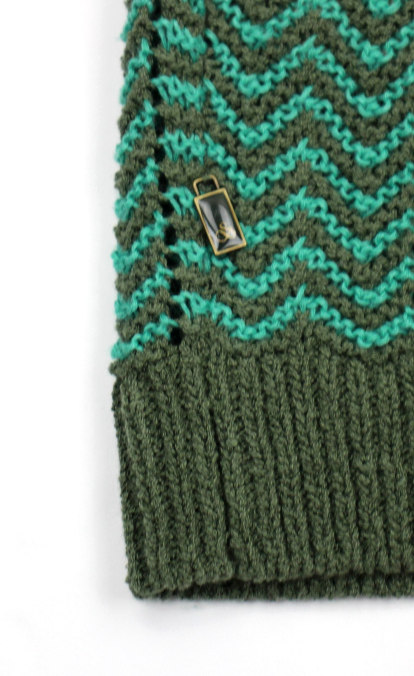 Scotch & Soda Mens Small Open Structured Knitted V Neck Polo Green NWT $148 - Picture 11 of 11